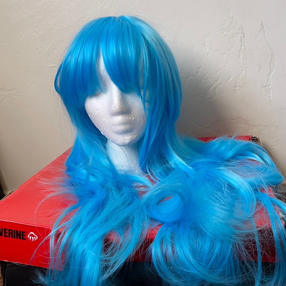 Blue wig